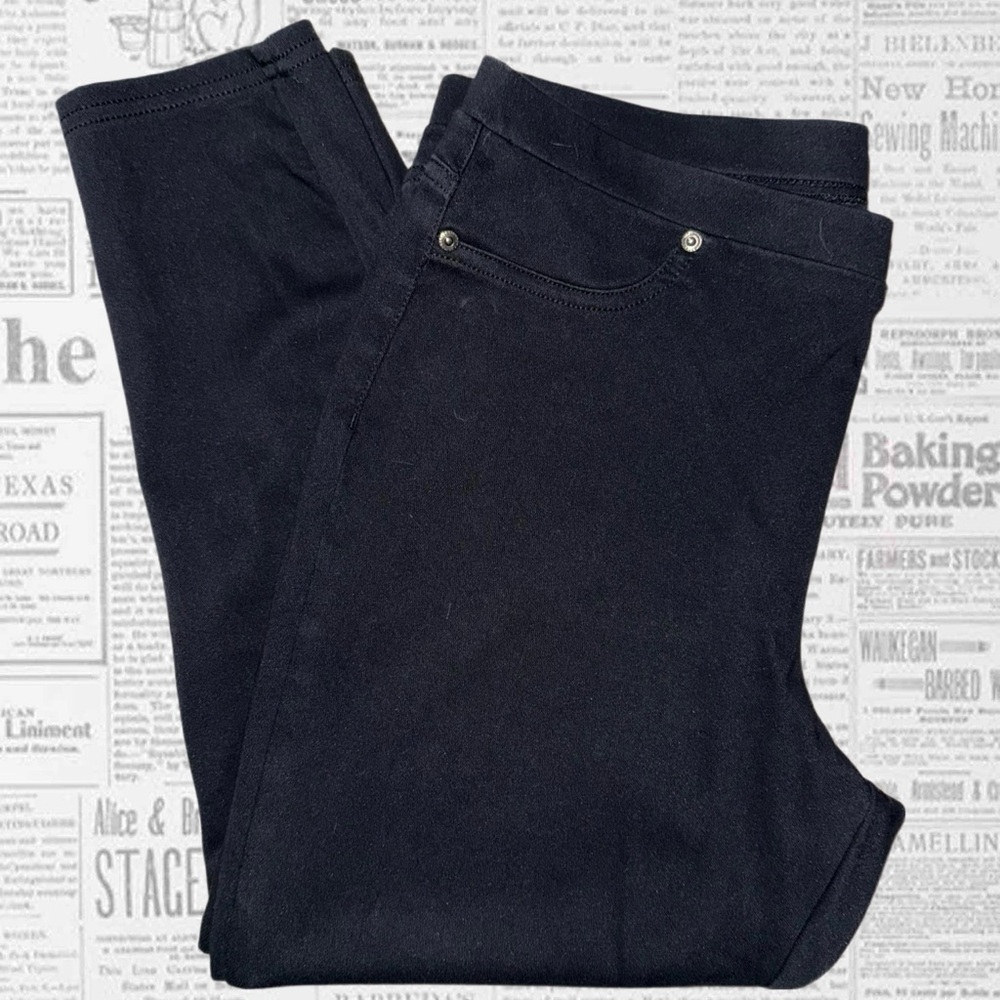 Style & Co Womens Black Pull On Leggings with Pockets Size Large L‎
